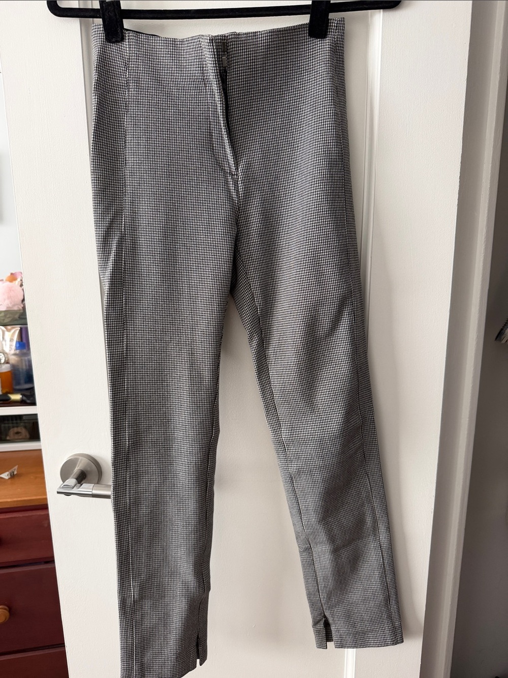 Ann Taylor Slim Fit Women’s Grey Micro-Check Pants